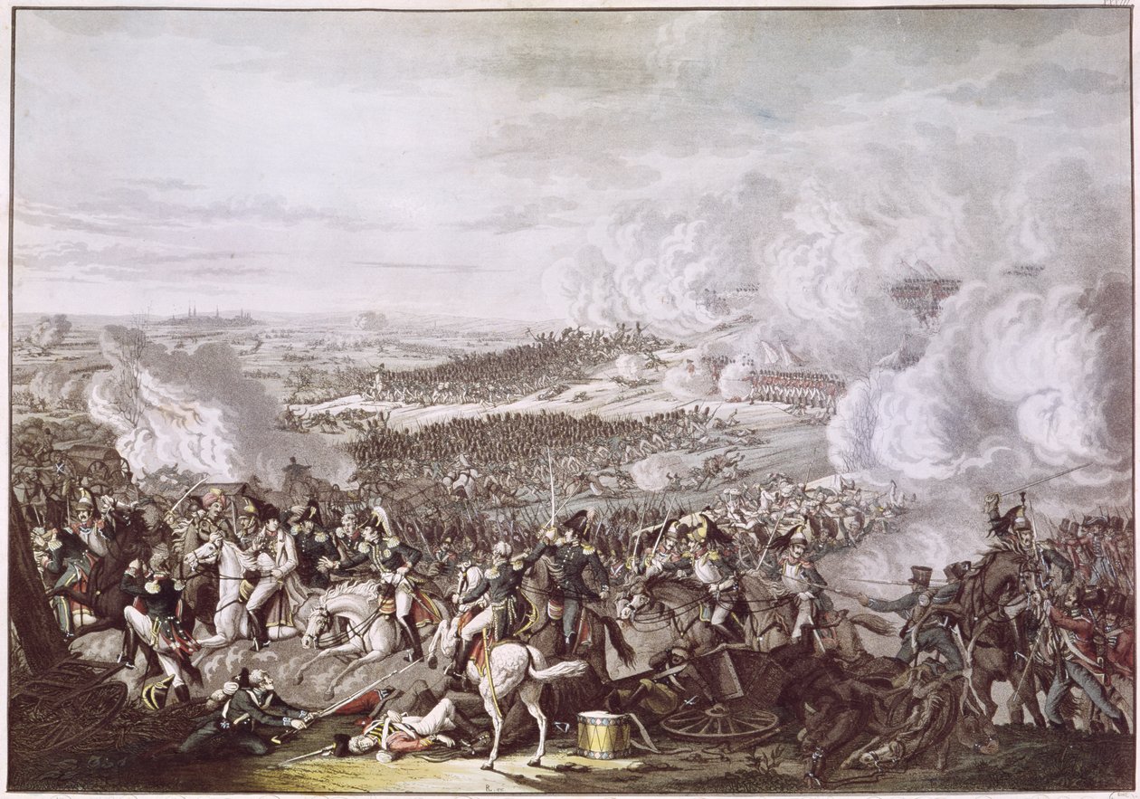 De Vlucht van Napoleon (1769-1821) na de Slag bij Waterloo, 18 juni 1815, c.1815-30 door Austrian School