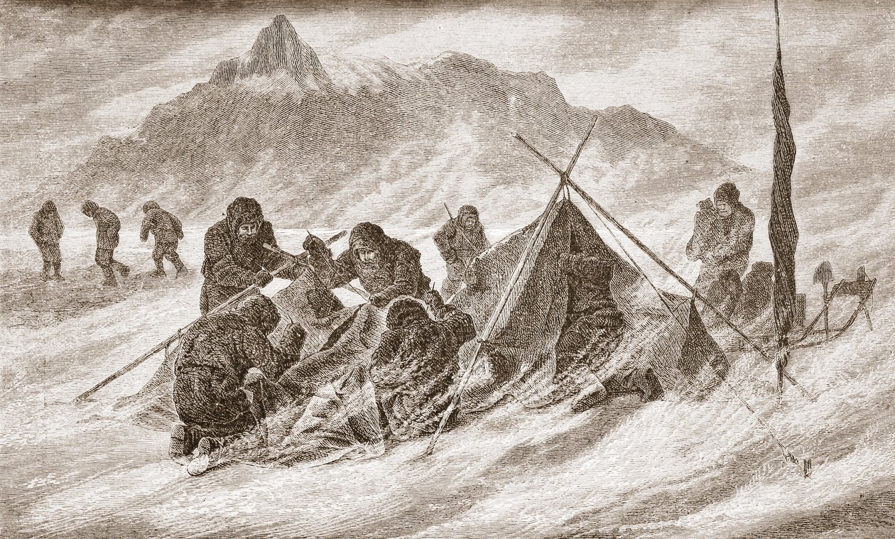 De scheur wordt vergroot tijdens een sneeuwstorm, 1876 door Austrian School