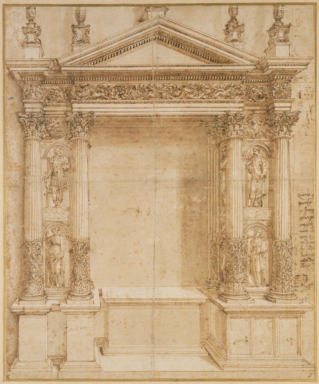 Ontwerp voor een altaar door Baldassare Peruzzi