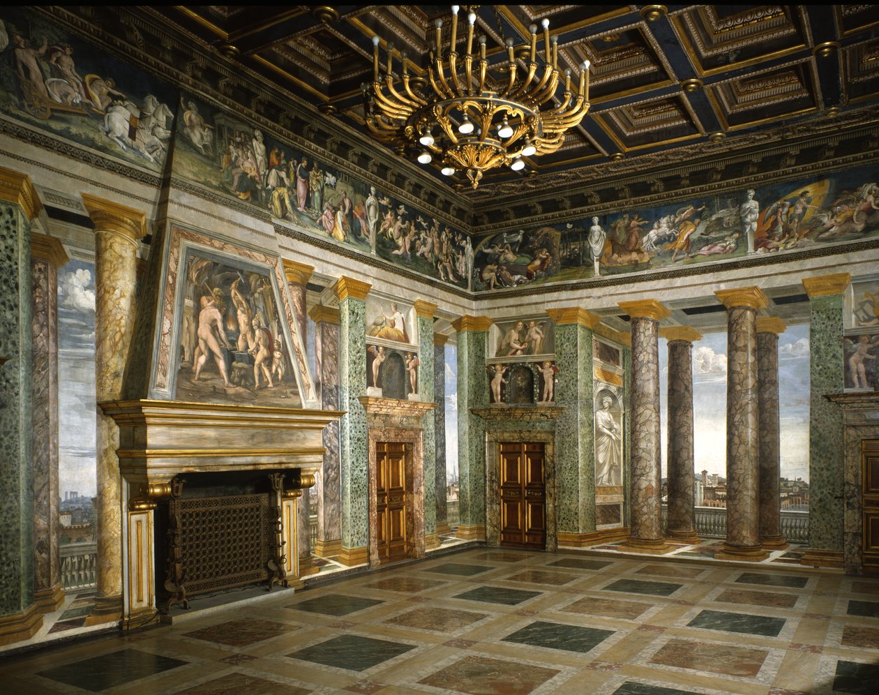 Zaal van Perspectieven (fresco) door Baldassarre Peruzzi