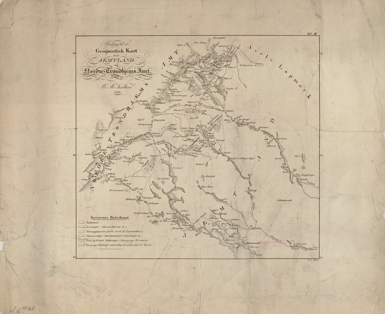 De kaart is uitgegeven in (1831) en toont Jemtland door Baltazar Mathias Keilhau