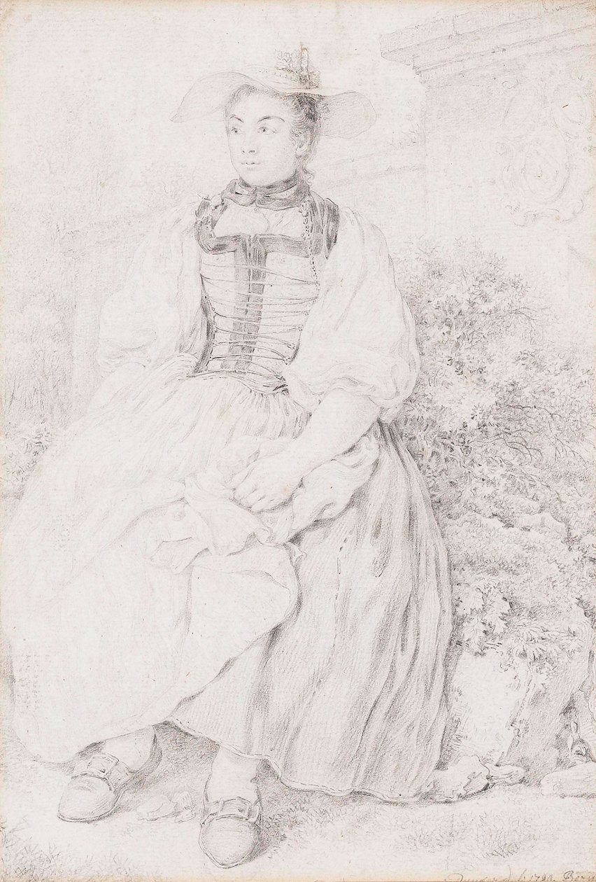 Berner klederdracht meisje. door Balthasar Anton Dunker