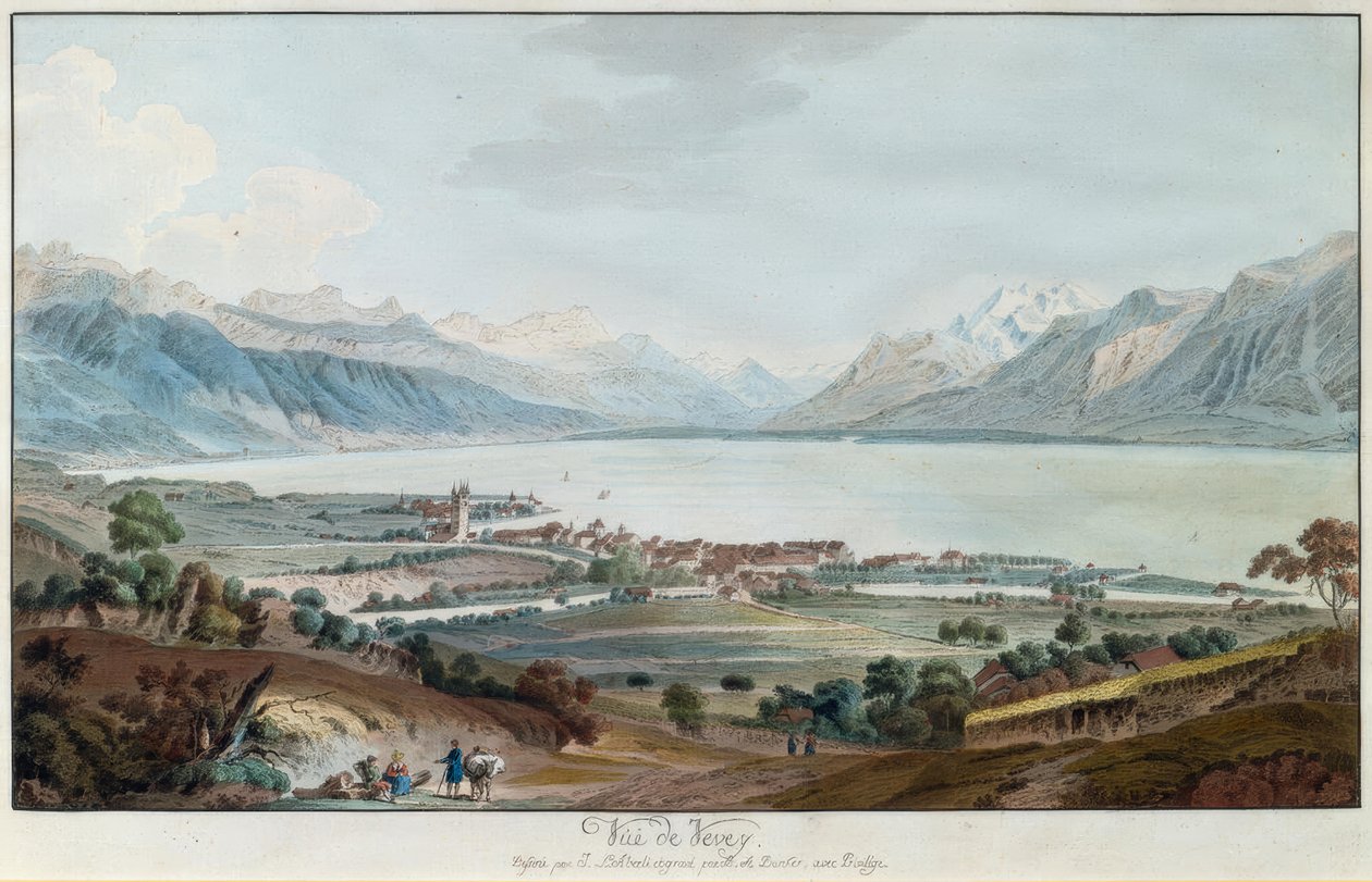 Uitzicht op Vevey door Balthasar Anton Dunker