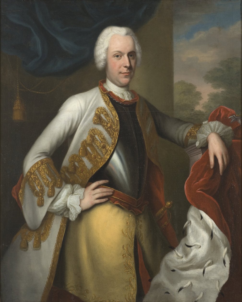 Adolf Fredrik (1710-1771), koning van Zweden, hertog van Holstein-Gottorp, prins-bisschop van Lübeck, gehuwd met Lovisa Ulrika van Pruisen door Balthasar Denner
