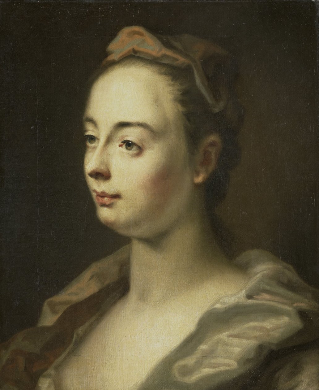 Portret van een vrouw door Balthasar Denner