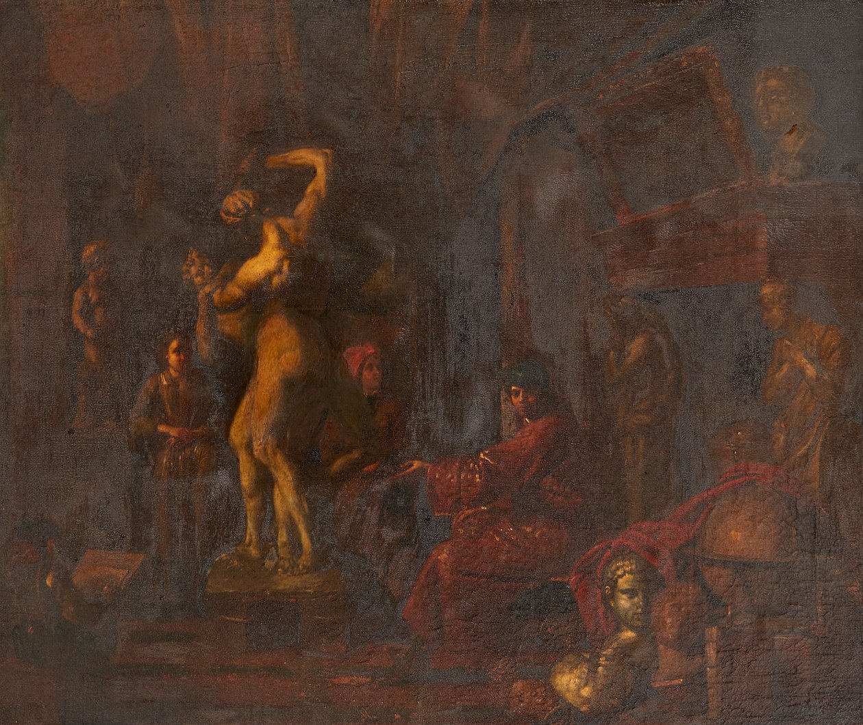 In het Atelier van de Kunstenaar door Balthasar van den (attr.to) Bossche