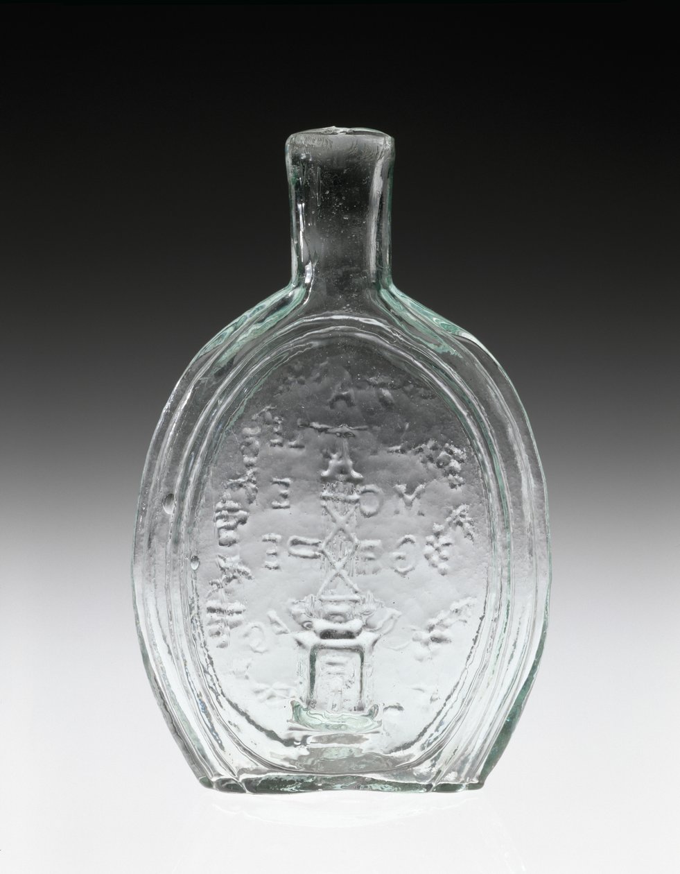 Fles met figuren, ca. 1847 door Baltimore Glass Works