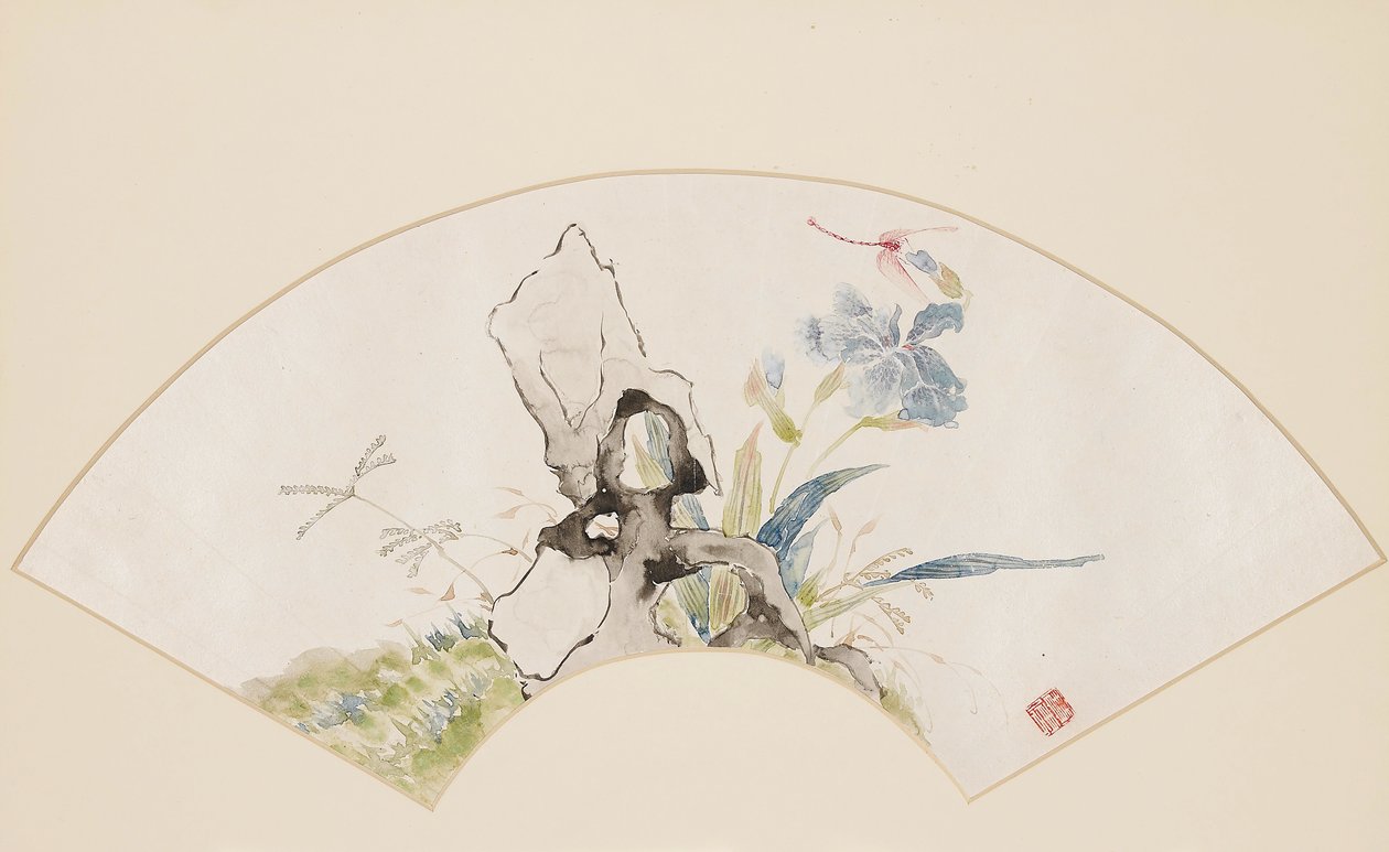 Lelie, rots en libel, 19e eeuw 1801-1900 door Baoru Liu