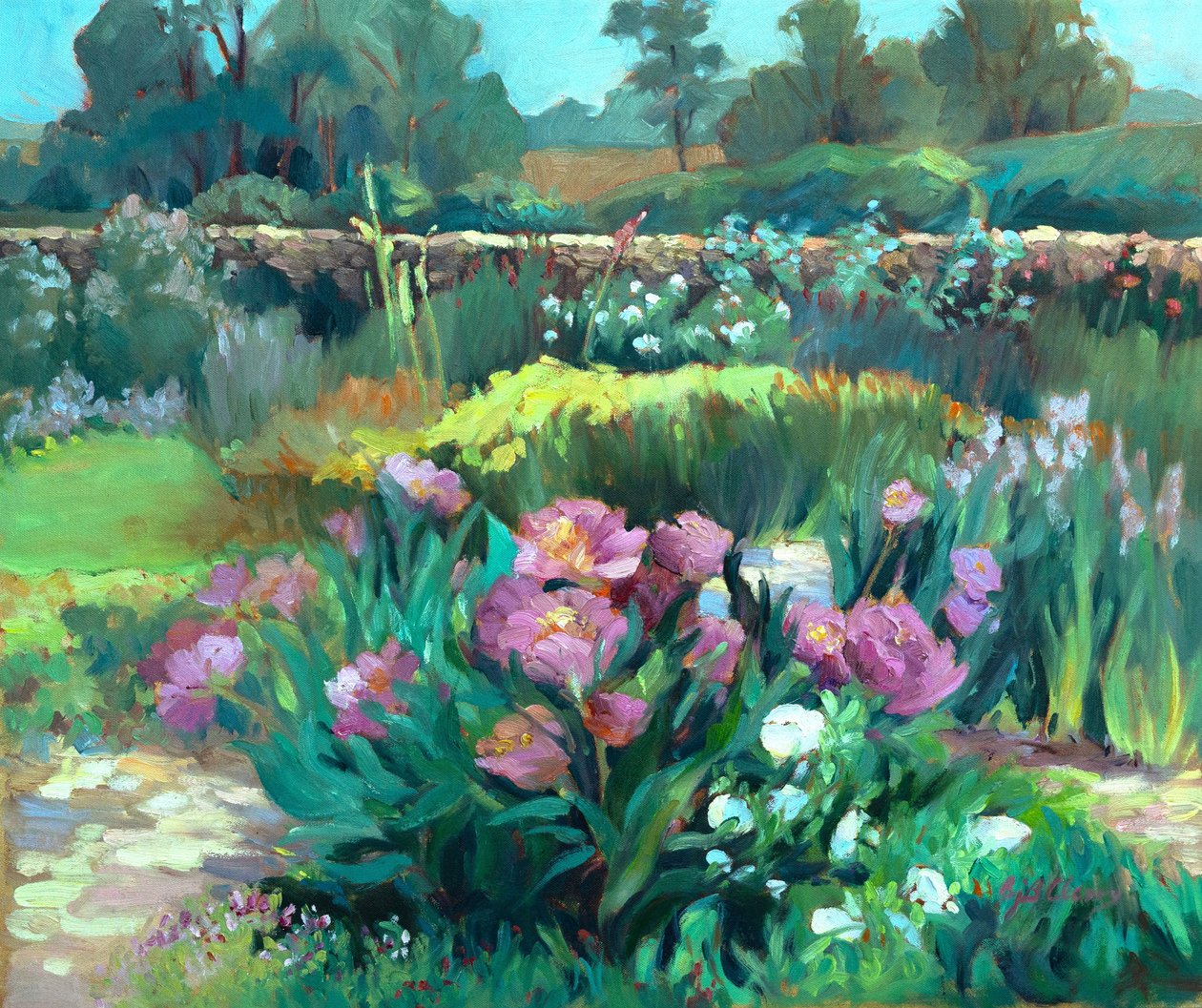 Tuinpioenen, ca. 1990-2000 (olieverf op doek) door Barbara Cleary