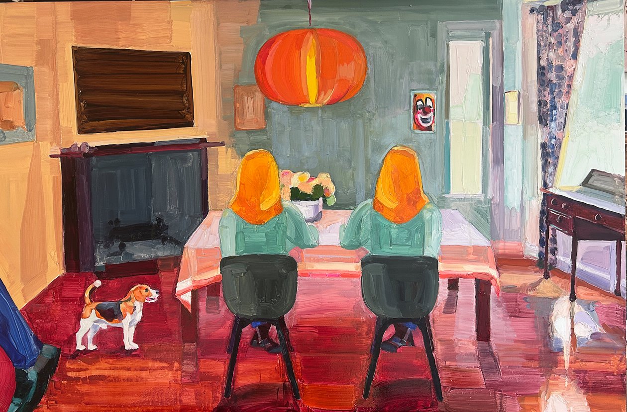 23 perimeter drive, 2025, olieverf op paneel door Barbara Hoogeweegen