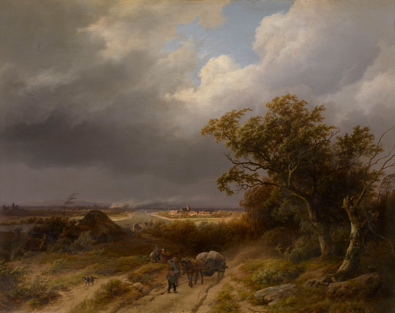 Landschap bij Kleef door Barend Cornelis Koekkoek