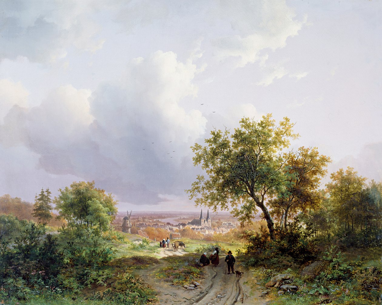 Zomerlandschap door Barend Cornelis Koekkoek
