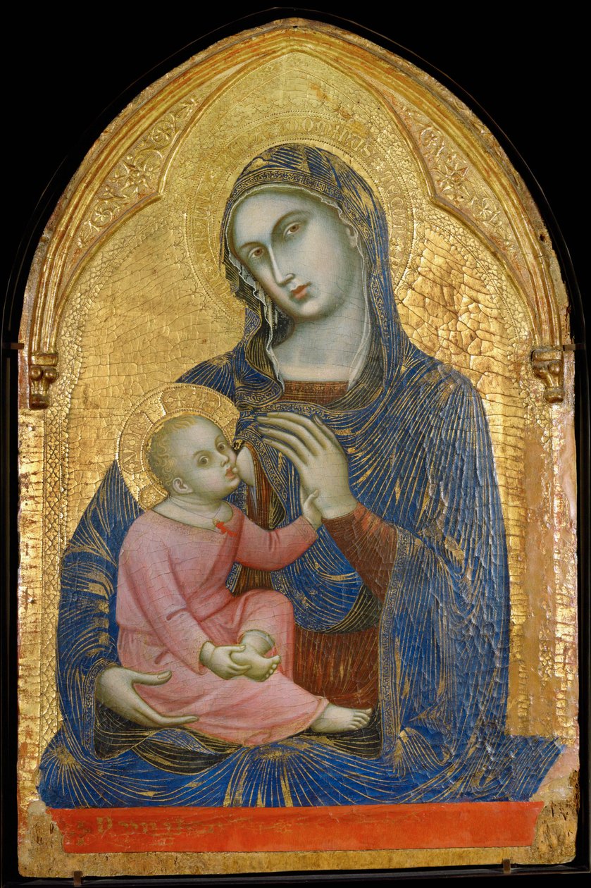 Maagd Maria en kind ... door Barnaba da Modena