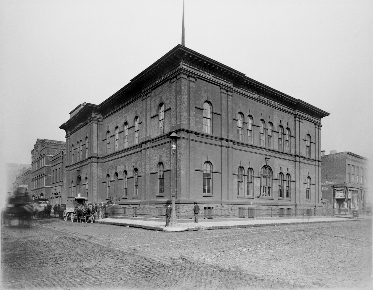 Harrison Street politiebureau, Chicago, Illinois, VS, ca. 1900 door Barnes and Crosby