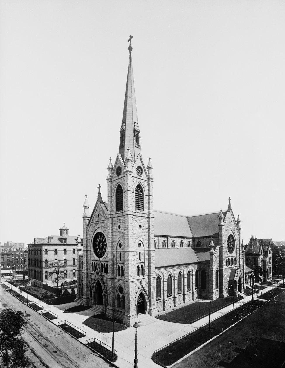 Holy Name Kathedraal, Chicago, Illinois, VS, ca. 1895 door Barnes and Crosby
