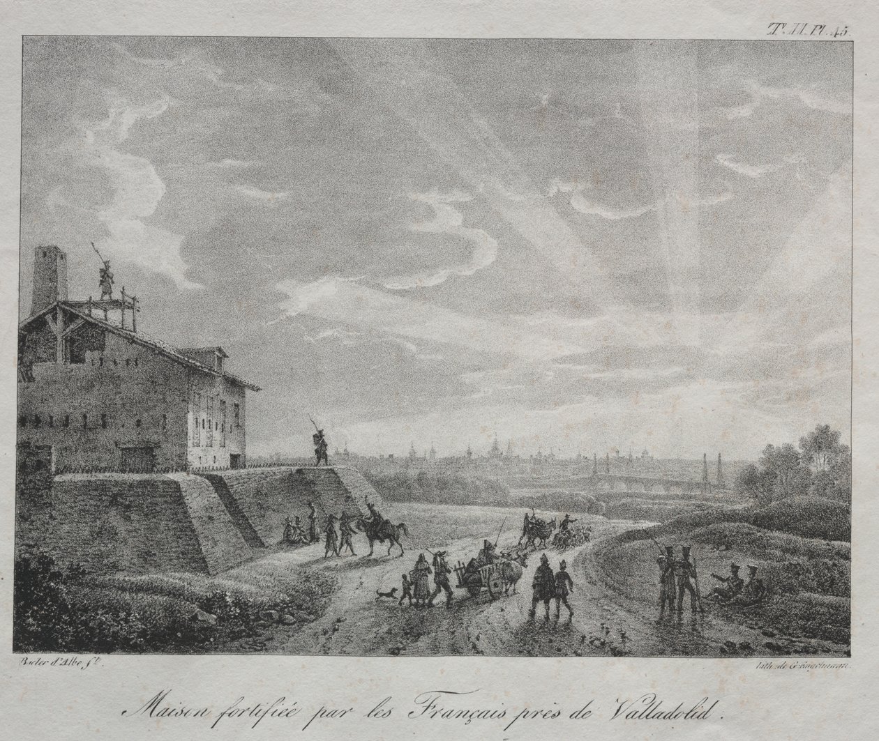 Spaanse campagne: Een door de Fransen versterkt gebouw bij Valladolid door Baron Louis Albert Guillain Bacler d