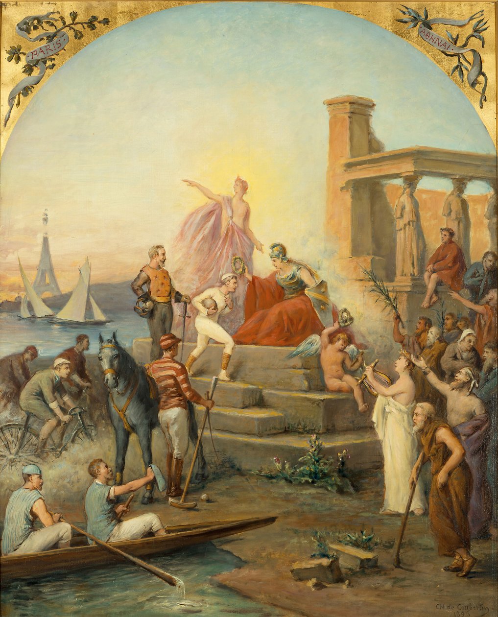 Allegorie van sport, 1896 door Baron de Coubertin Frédy Charles Louis