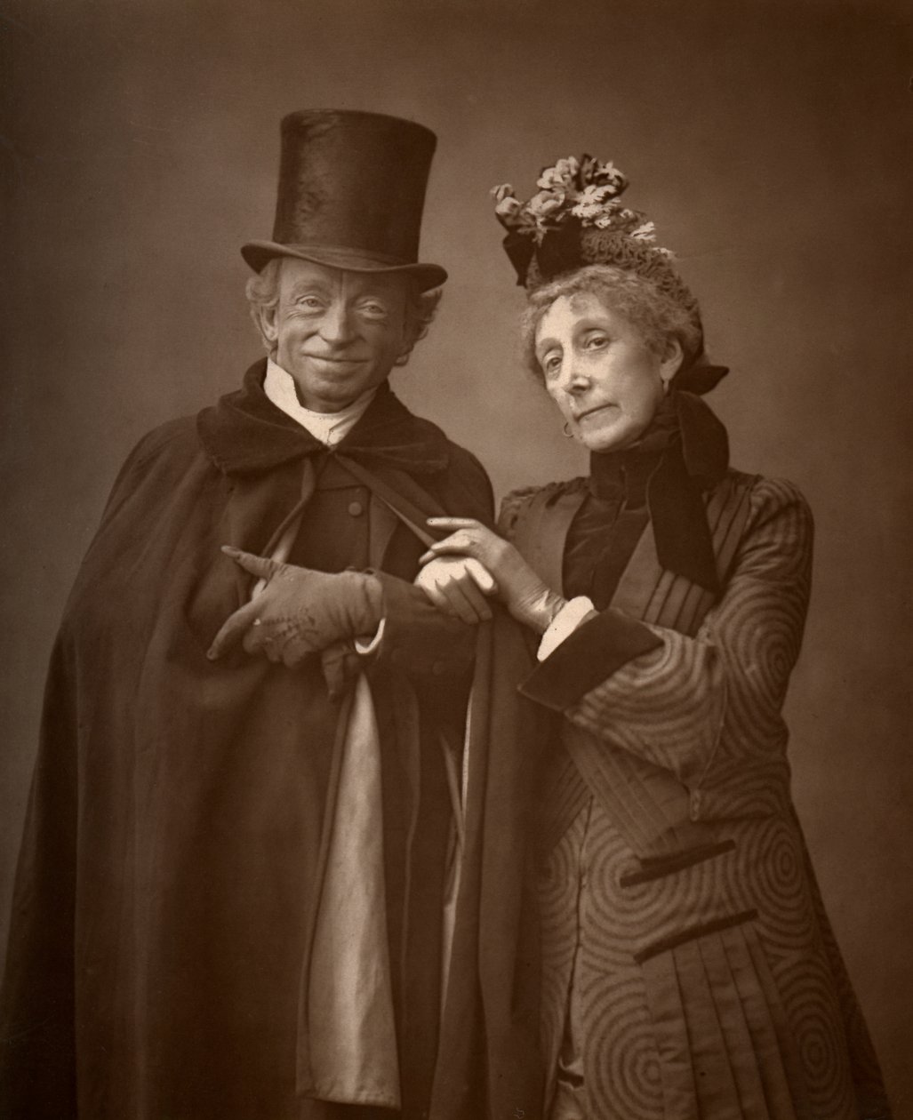 Amerikaanse acteurs James Lewis en Ann Gilbert in A Night Off, 1886 door Barraud
