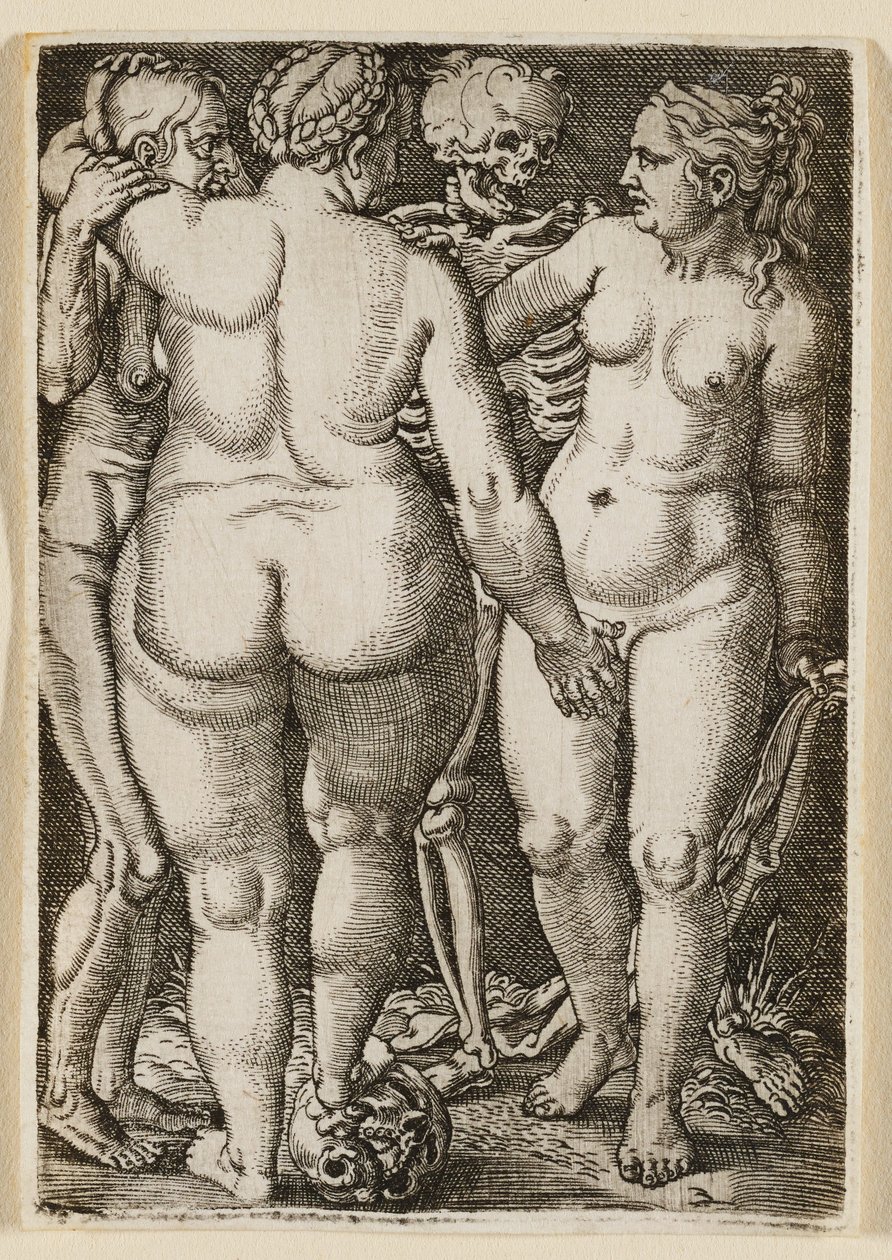 De dood en de drie naakte vrouwen door Barthel Beham