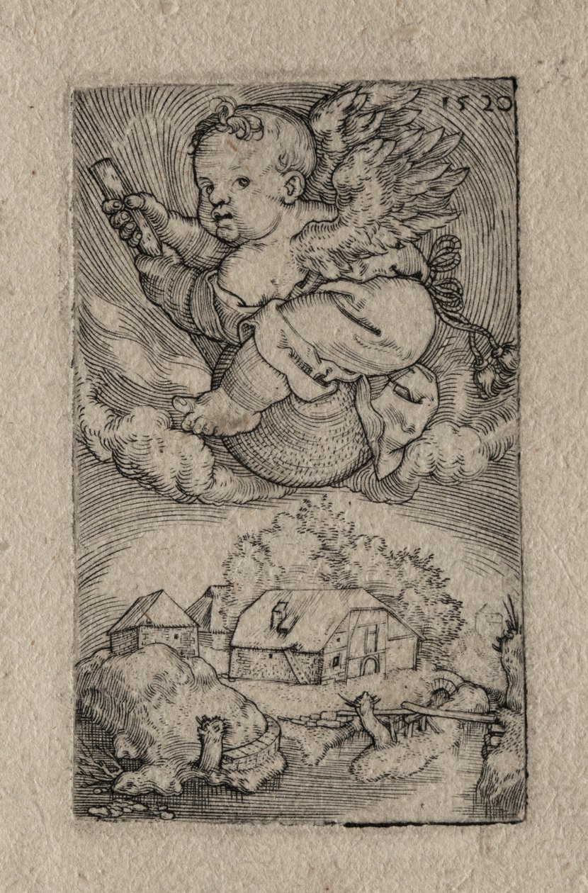 Genius rijdend op een bal door Barthel Beham