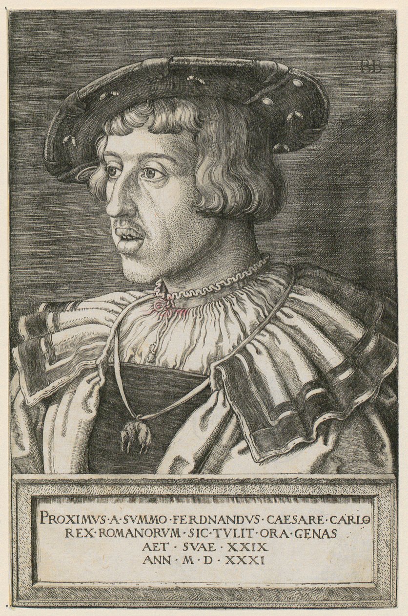 Portret van koning Ferdinand I door Barthel Beham