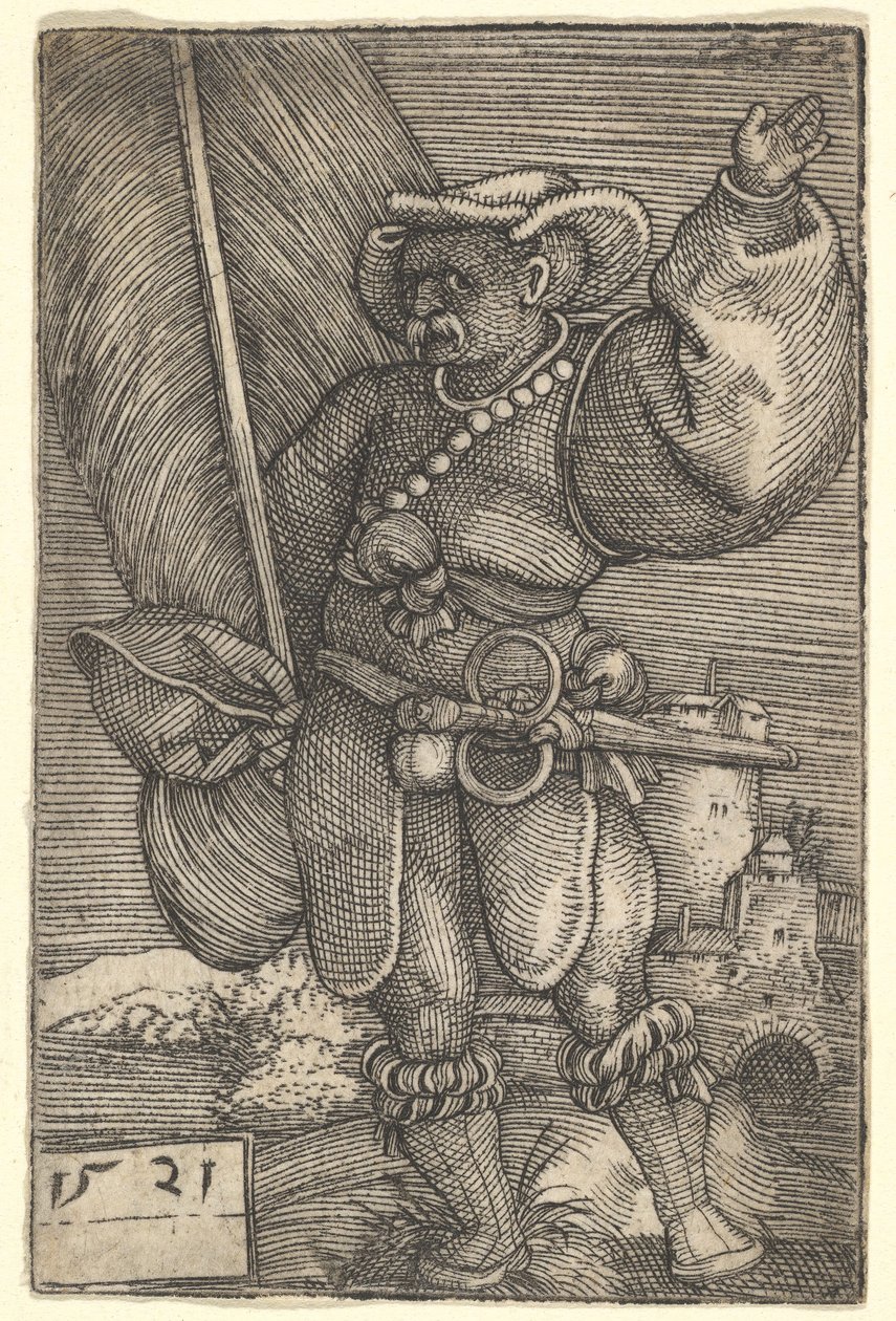 Vaandeldrager met Opgeheven Linkerhand door Barthel Beham