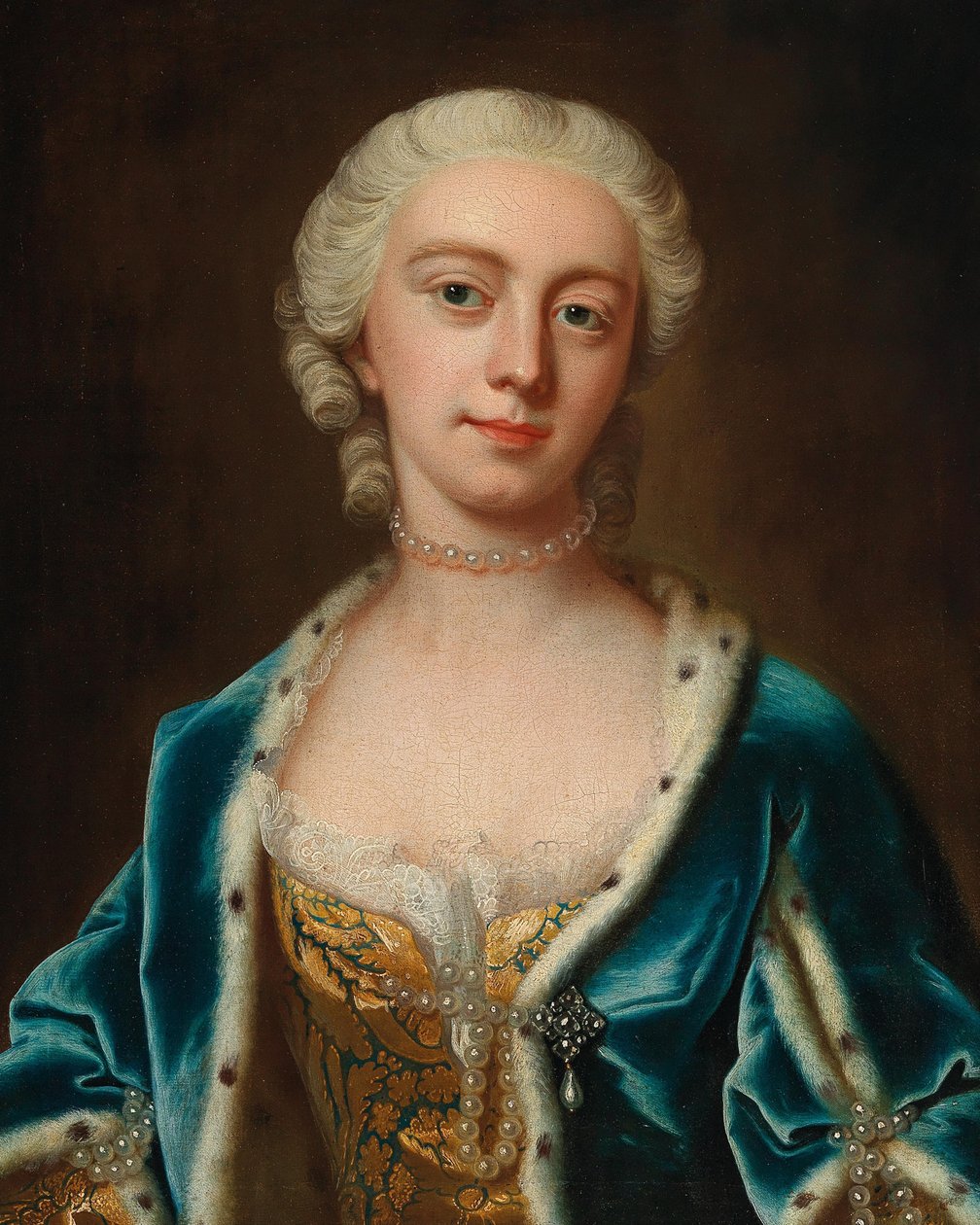 Portret van Augusta van Saksen-Gotha 1719-1772, Prinses van Wales, Midden 18e eeuw. door Barthelemy Du Pan