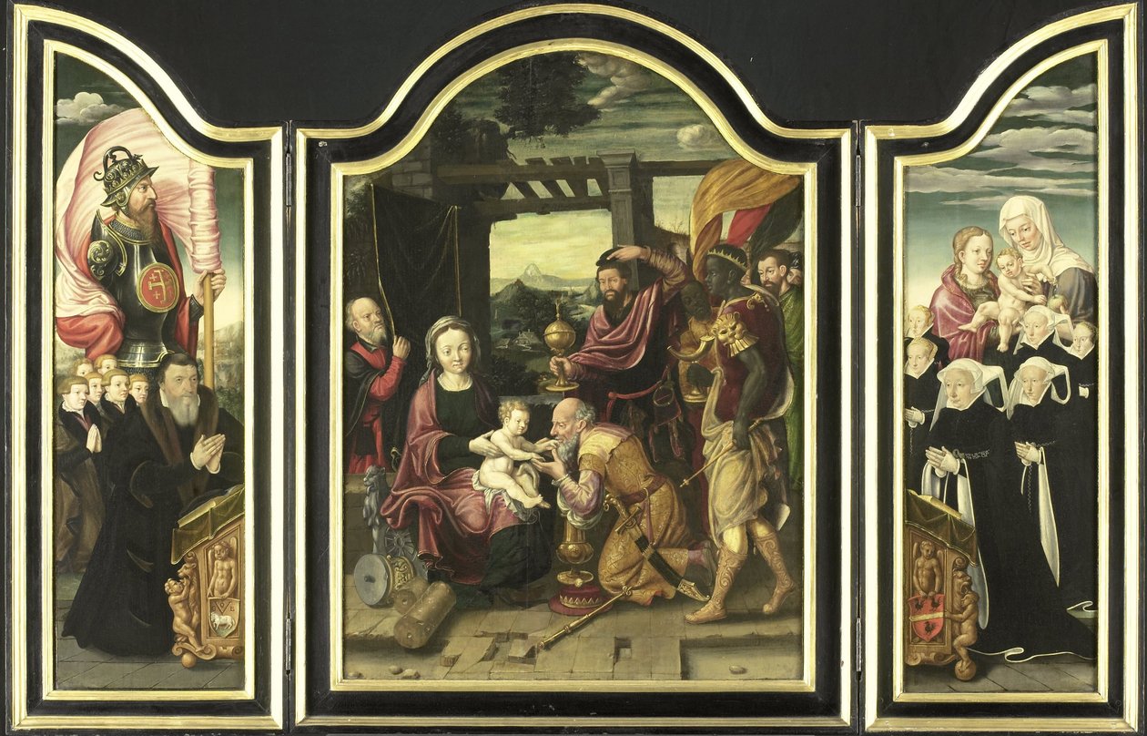 Drieluik met de Aanbidding der Wijzen door Bartholomäus Bruyn (I) (manner of)