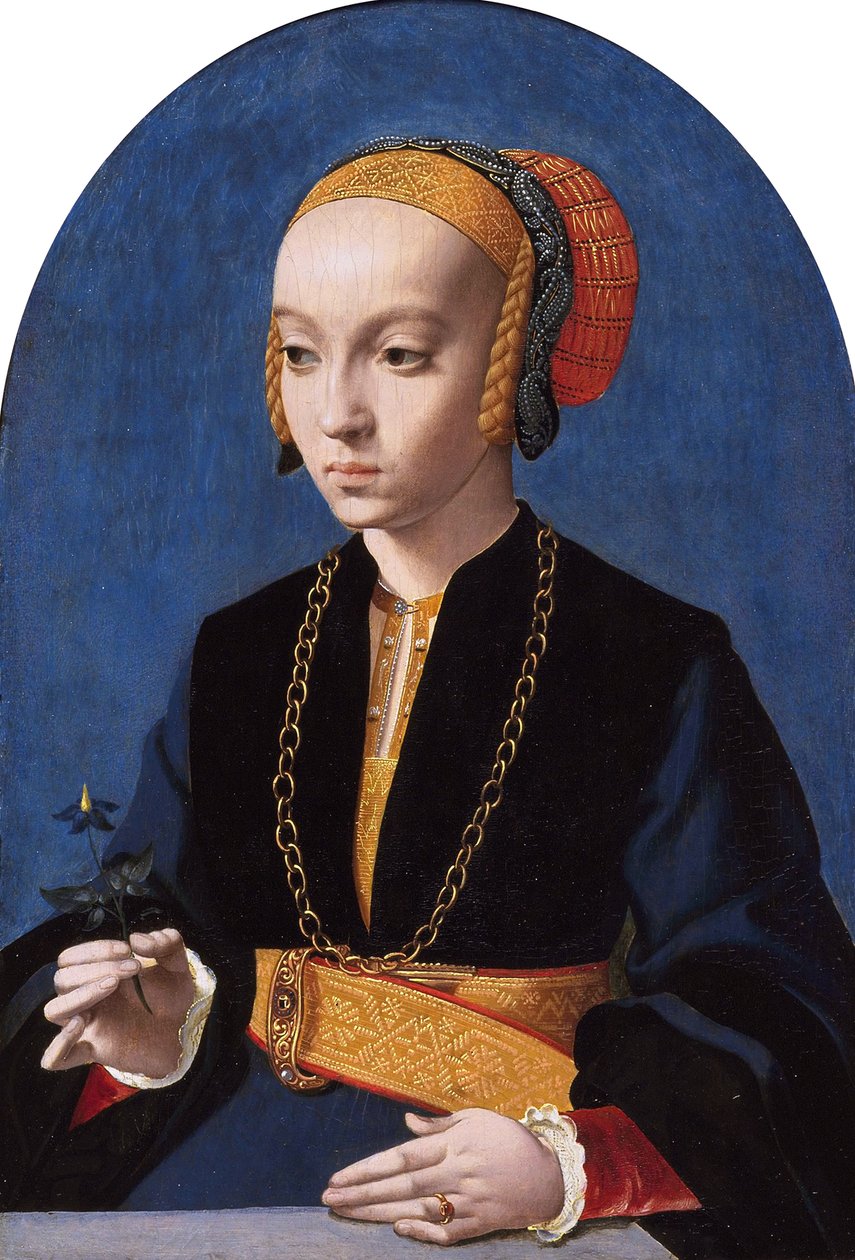 Portret van Elisabeth Bellinghausen (ca.1520- gt; 1570) door Bartholomaeus Bruyn the Elder