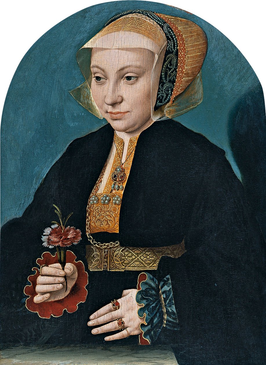 Portret van een vrouw door Bartholomaeus Bruyn the Elder
