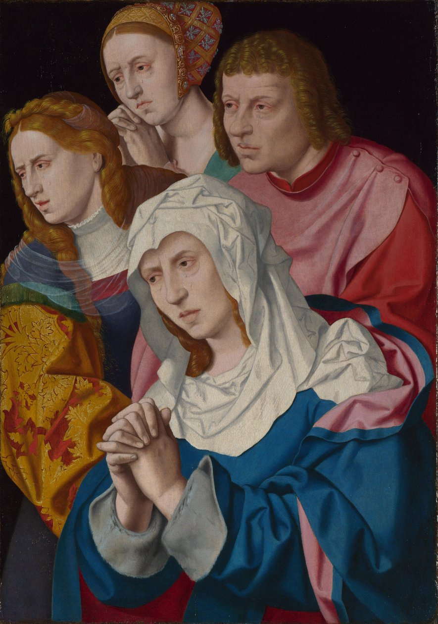 De Maagd, heiligen en een heilige vrouw door Bartholomaeus Bruyn the Elder