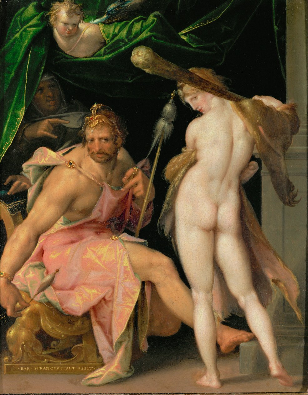Hercules en Omphale ... door Bartholomaeus Spranger