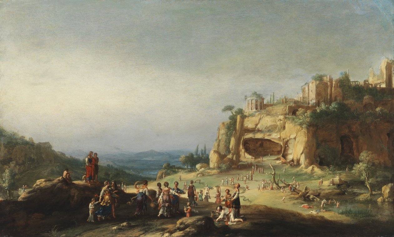 Arcadisch landschap door Bartholomeus Breenbergh