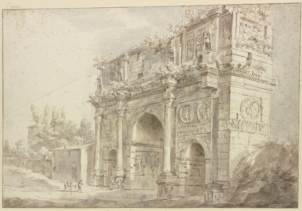 De Boog van Constantijn in Rome door Bartholomeus Breenbergh