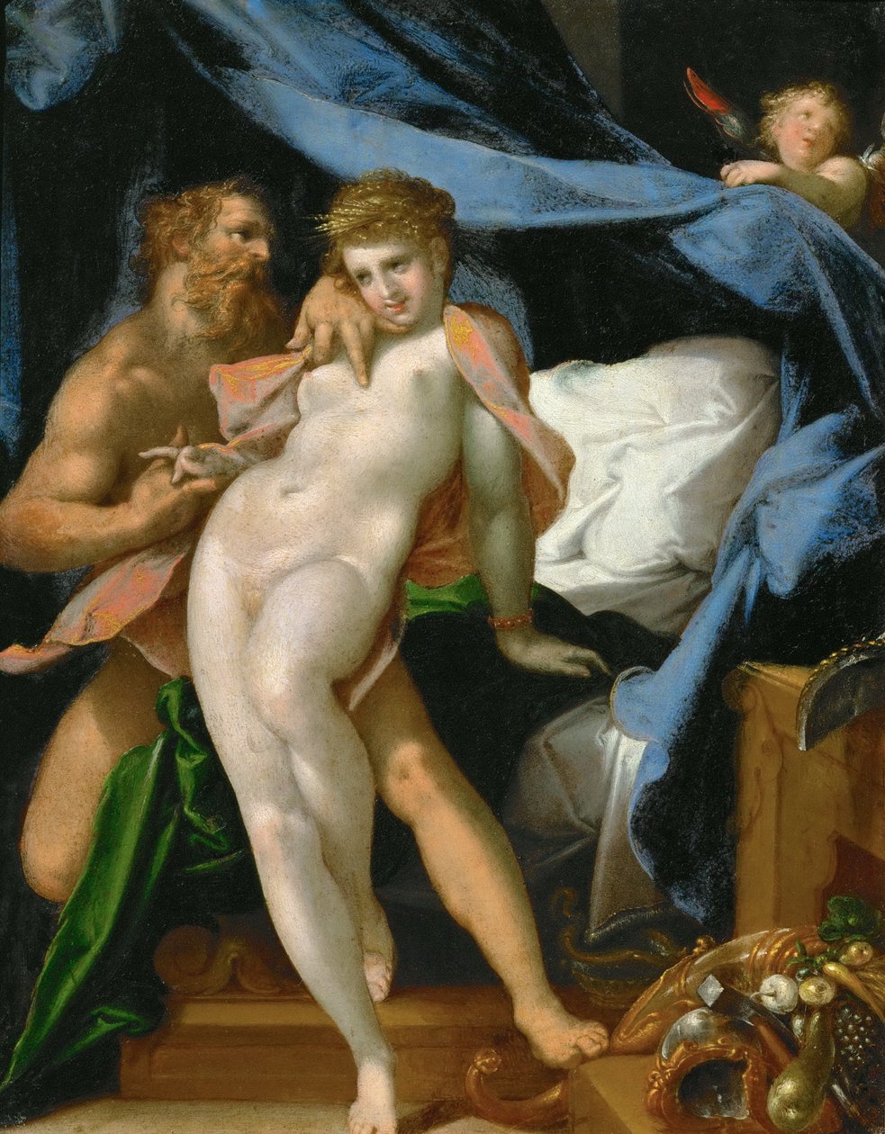 Vulcanus en Maia door Bartholomeus Spranger