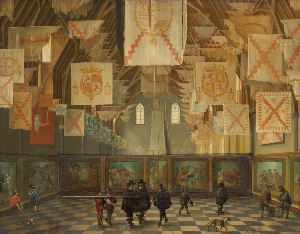 De Grote Vergadering van 1651 in de Grote Zaal van het Binnenhof, Den Haag door Bartholomeus van Bassen