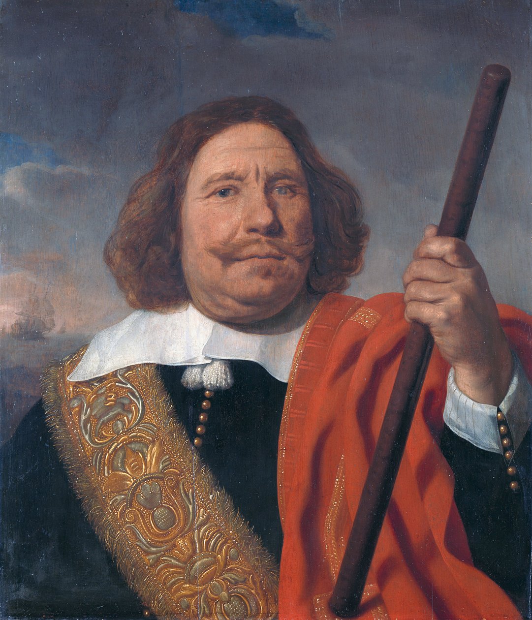 Dutch: Egbert Meeuwsz Cortenaer (1605-65), luitenant-admiraal der Admiraliteit op de Maze Egbert Meeuwsz Cortenaer (1605-65). Vice admiral, admiralty of the Maas, Rotterdam door Bartholomeus van der Helst