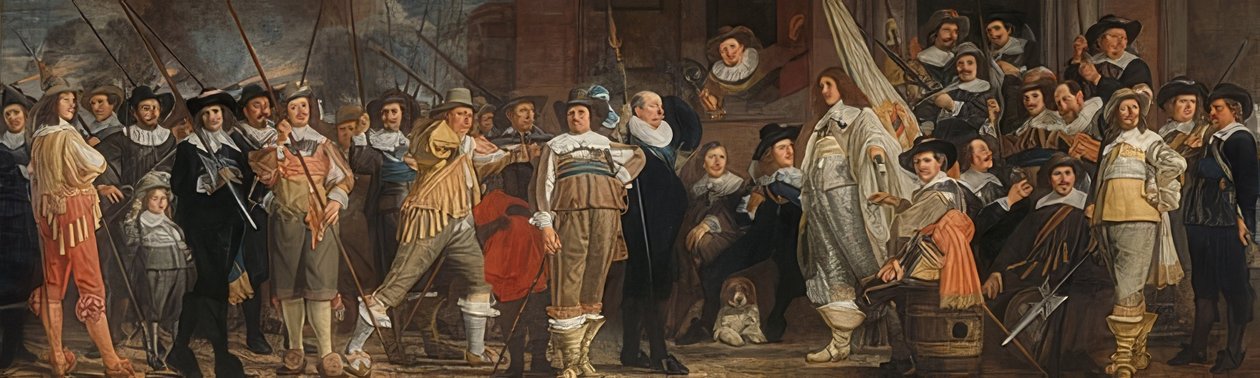 Officieren en andere schutters onder leiding van kapitein Roelof Bicker en luitenant Jan Michielsz Blaeuw door Bartholomeus van der Helst