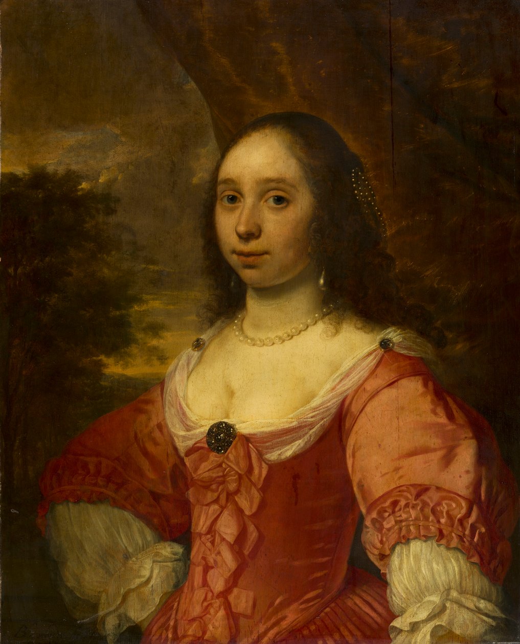 Portret van een vrouw door Bartholomeus van der Helst