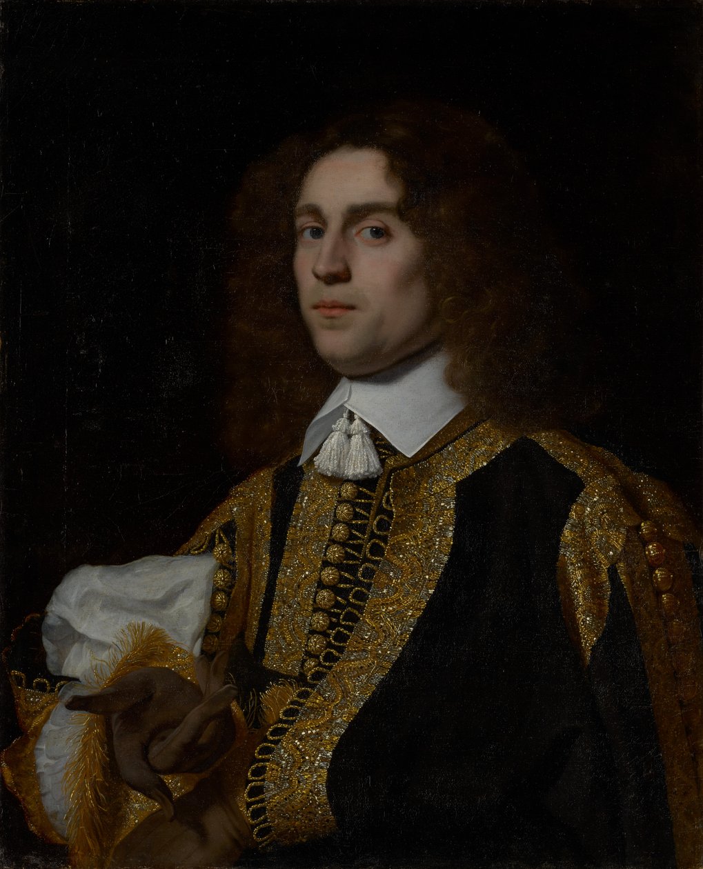 Portret van een jonge man in militair kostuum door Bartholomeus van der Helst