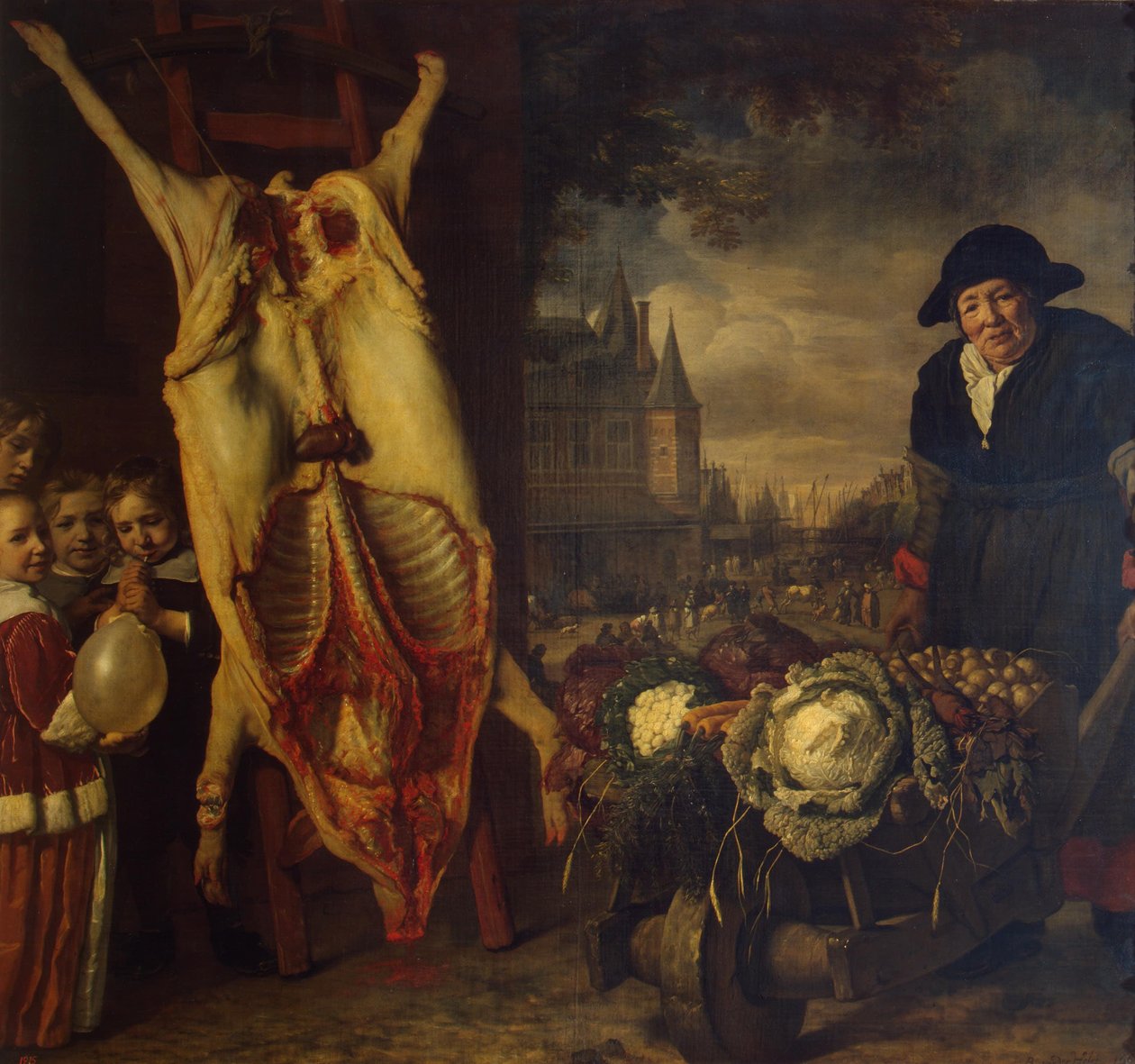 The Nieuwmarkt in Amsterdam door Bartholomeus van der Helst