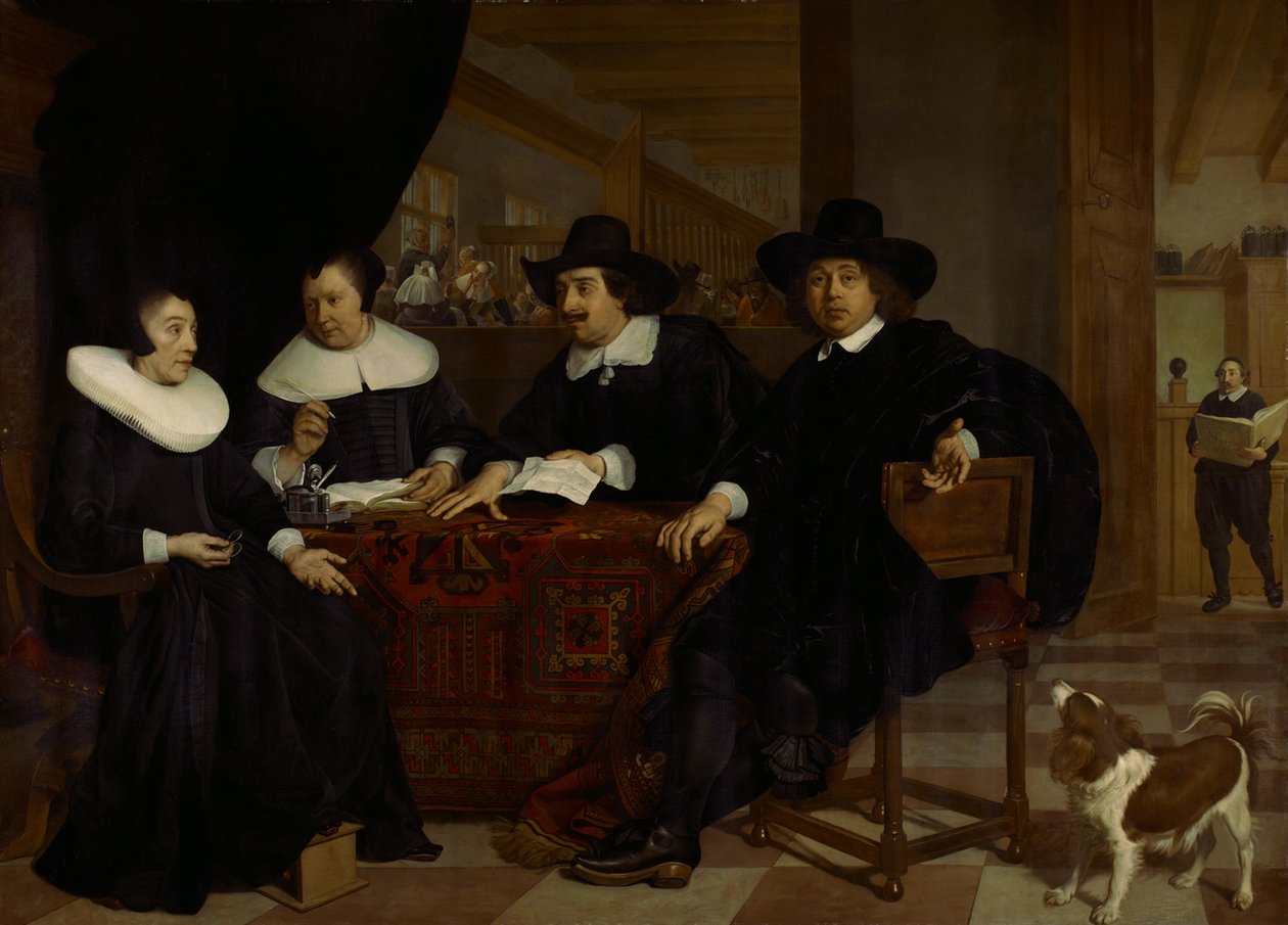 Twee regenten en twee regentessen van het Spinhuis door Bartholomeus van der Helst