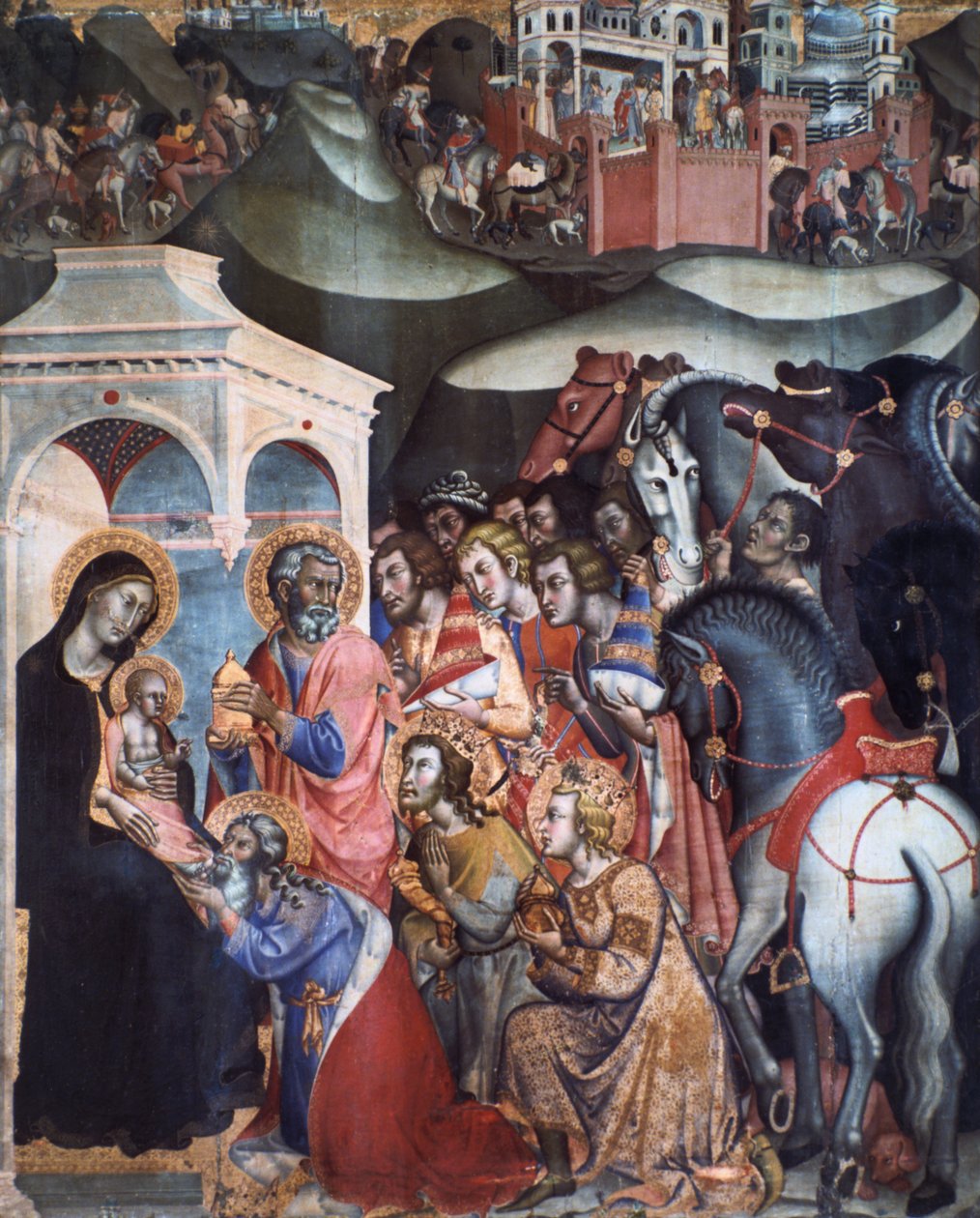 Aanbidding der Wijzen, 1380s door Bartolo di Fredi