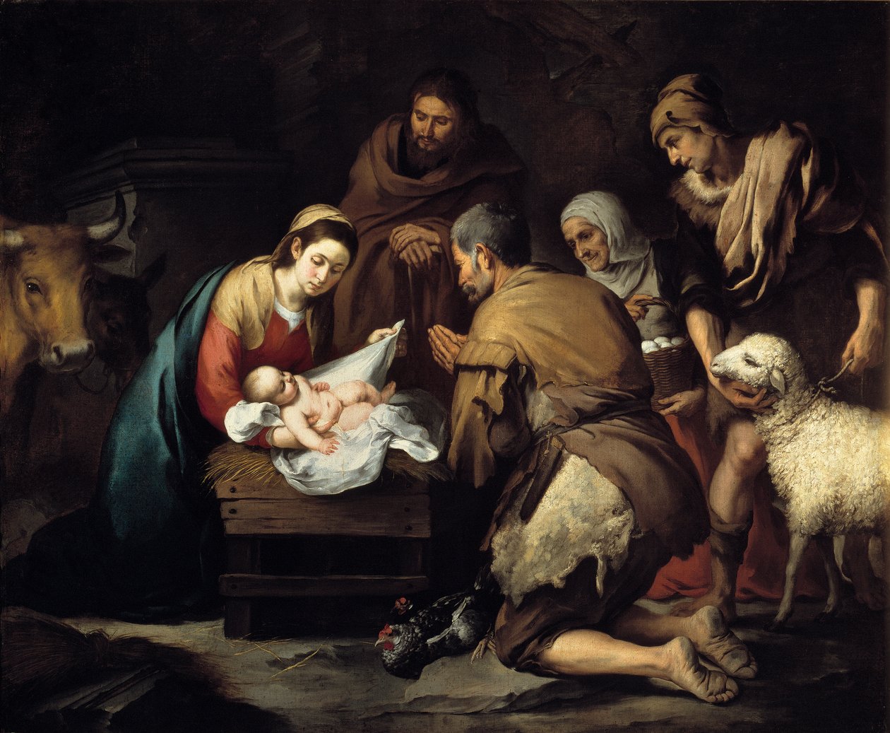 Aanbidding van de herders door Bartolomé Esteban Murillo