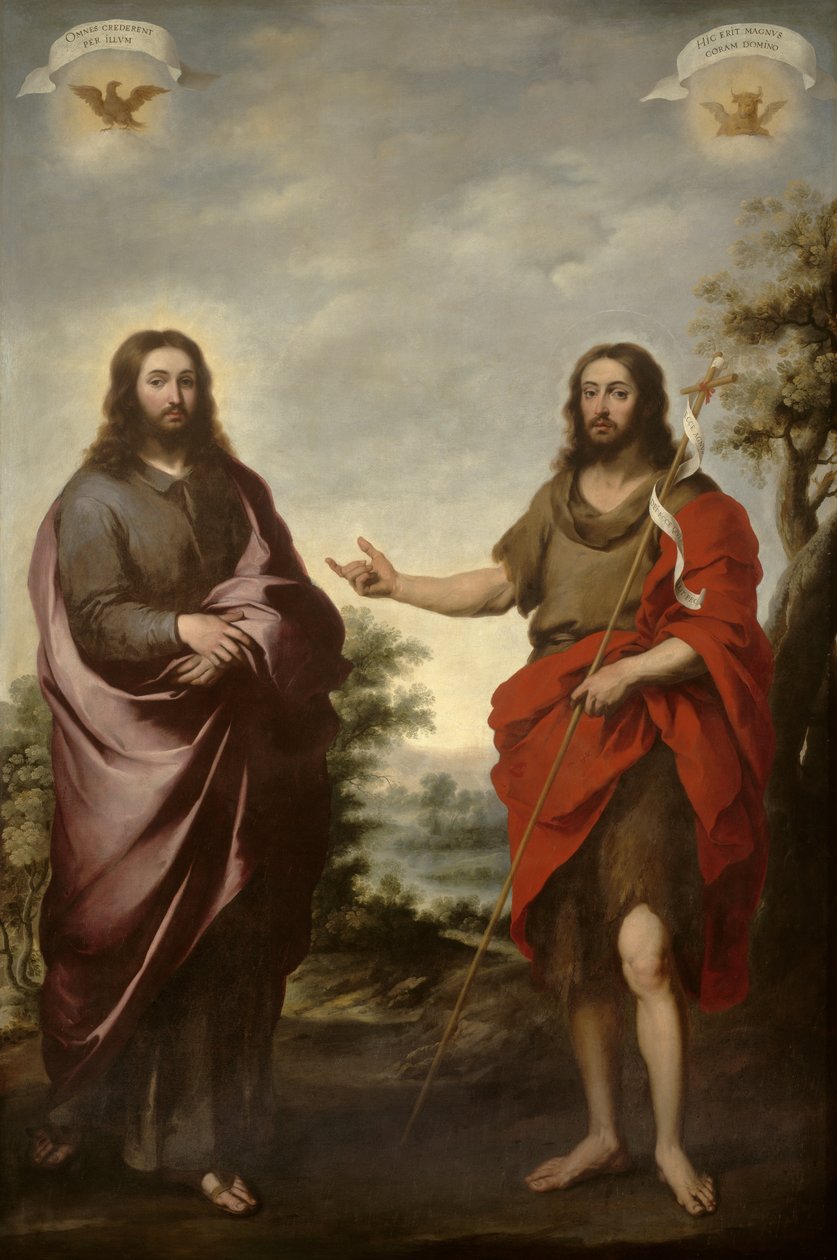 Sint Johannes de Doper Wijzend naar Christus, c.1655 door Bartolomé Esteban Murillo