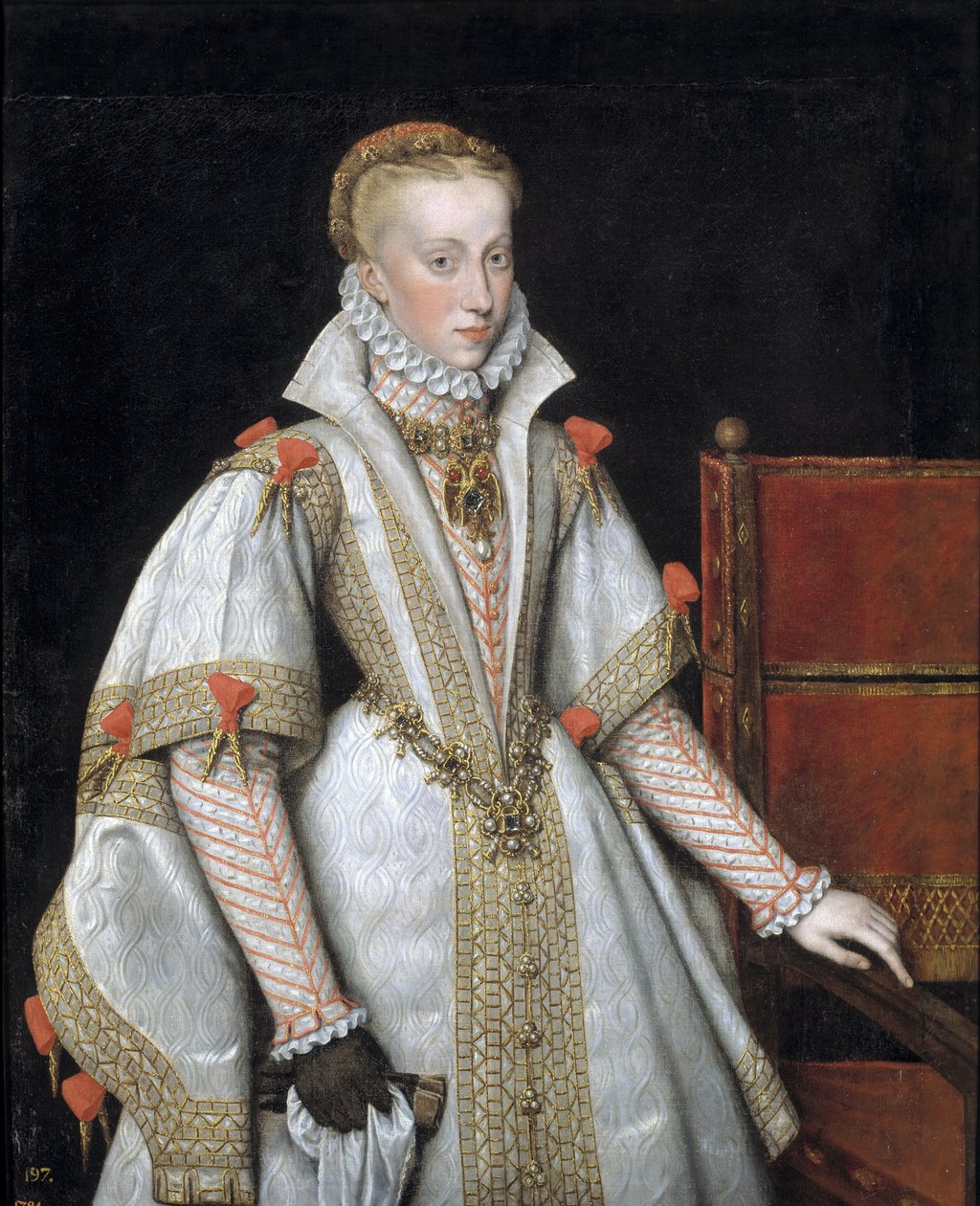 Portret van Anna van Oostenrijk 1549-1580, koningin-gemalin van Spanje, 1616 door Bartolomé González y Serrano