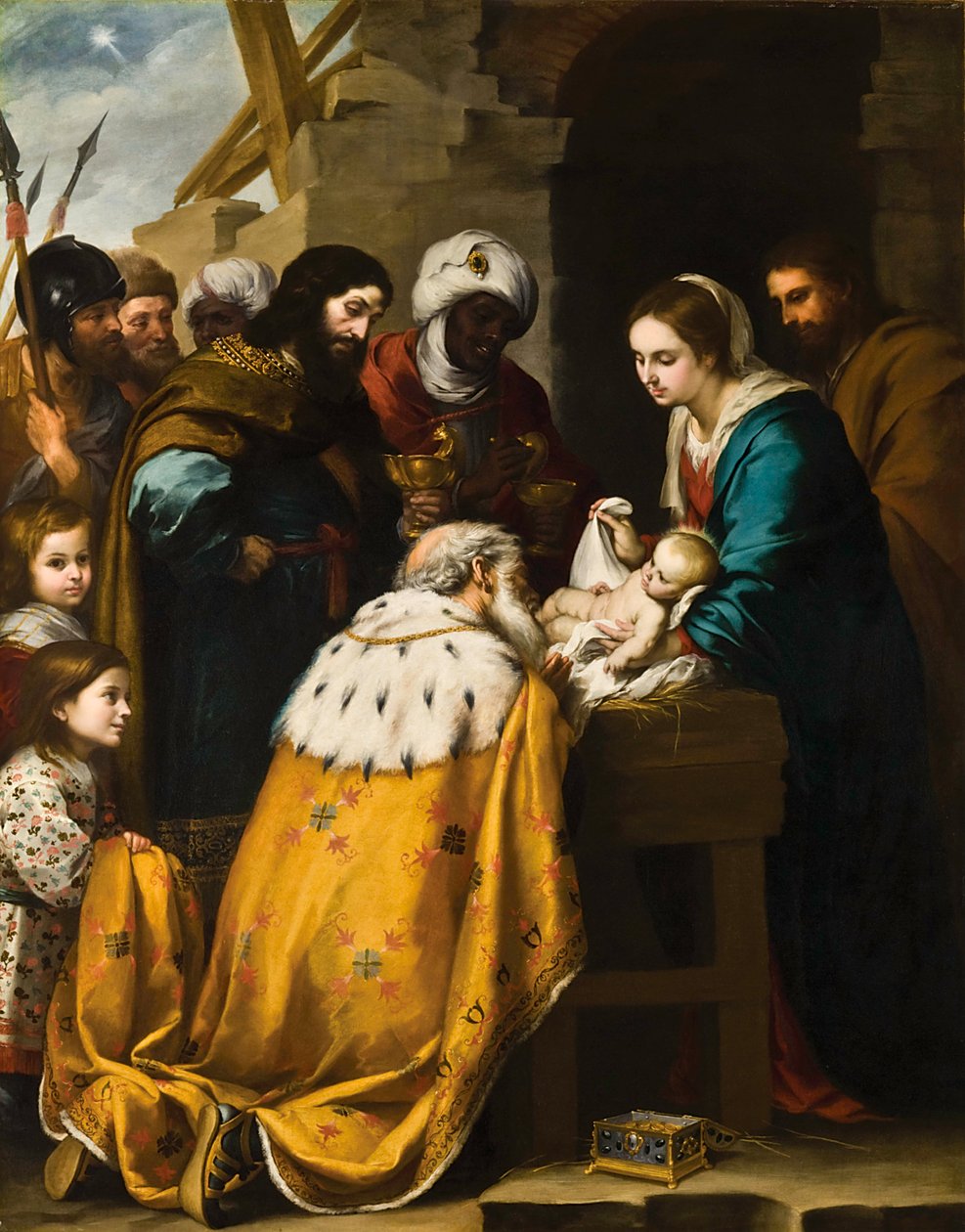 Aanbidding der Wijzen door Bartolomé Esteban Murillo