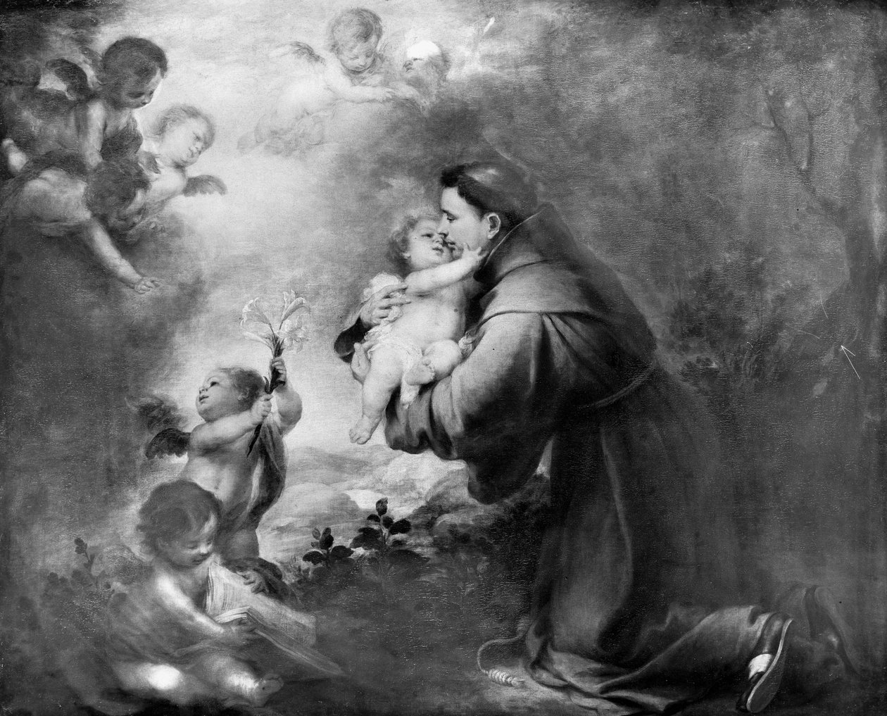 De heilige Antonius van Padua met het Christuskind door Bartolomé Esteban Murillo