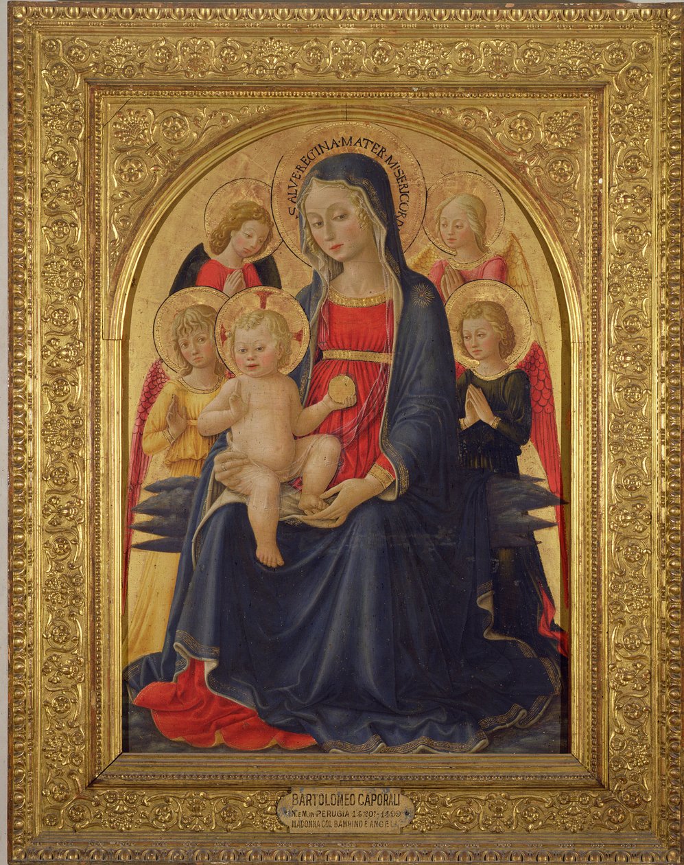 Madonna en kind met engelen door Bartolomeo Caporali