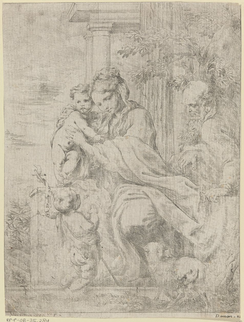 Heilige Familie met de jonge Johannes de Doper door Bartolomeo Biscaino